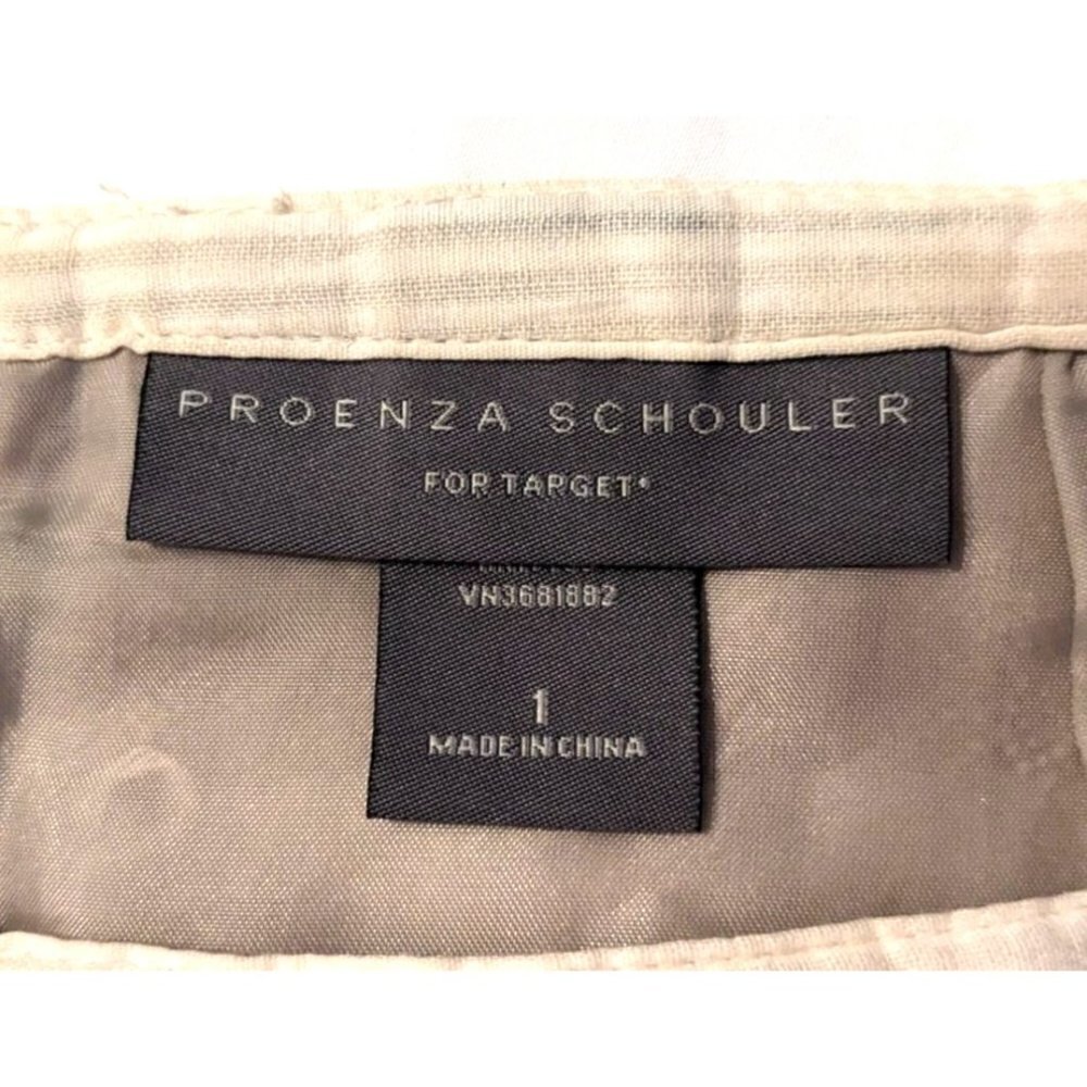 Y2K PROENZA SCHOULER for Target Preppy Tan Linen Blend Pencil Skirt Size 1 - Picture 3 of 6
